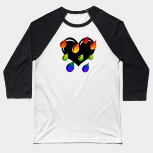 Rainbow Weeping Heart Baseball T-Shirt